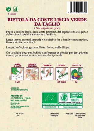 Bietola Liscia Verde da Taglio - Sementi Biologiche