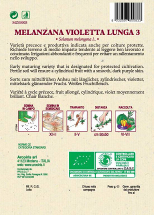 Melanzana Violetta Lunga 3 - Sementi Biologiche